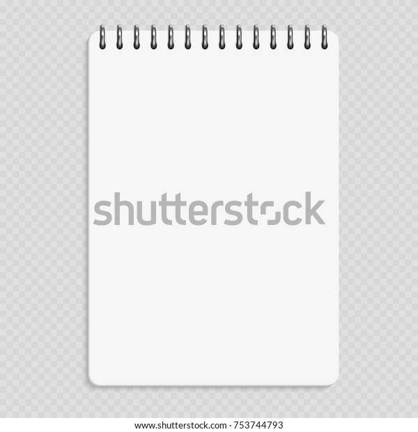 Download Vertical Notebook Clean Notepad Mockup Isolated Stock Vector Royalty Free 753744793