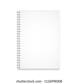Vertical notebook mockup shadow on transparent background with place for your image, text