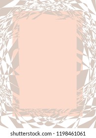 vertical oblong shaped frame with light salmon colored central area to be filled by customers