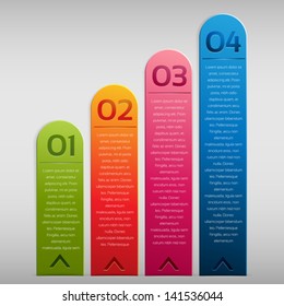 Etiqueta de opción vertical para infografía, elemento de diseño. El tipo de letra usado es sanación.
