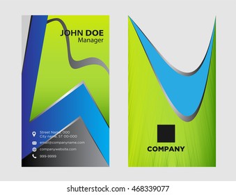 vertical orange business card
