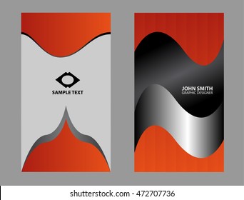 vertical orange business card
