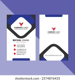Vertical Orange and Grey Business Card