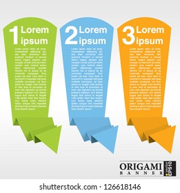 Vertical origami paper banner vector with numbered.EPS10
