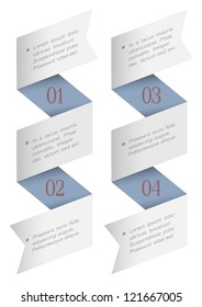  Vertical origami paper numbered banners.Trendy design template