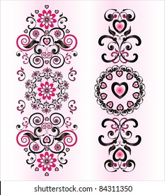 vertical ornament with flower