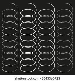 Vertical oval grid. Repeating coil pattern. Elongated loop lattice. Vector linear texture.