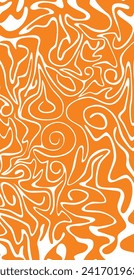 Vertical page cover illustration with curved elegant vector drawing shapes orange color