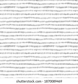 Pintura vertical de líneas secas tintas de tintas sin costura. Resumen de textura de pincel dibujada a mano, patrón geométrico vectorial. Pinceles de grano corto. Diseño de fondo negro. Papel de escritorio, diseño textil.