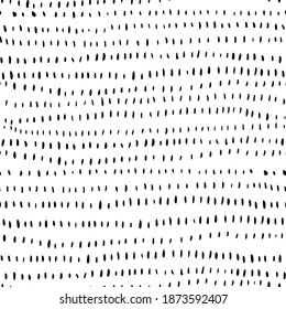 Vertical paint dry lines ink seamless pattern. Abstract hand drawn brush texture, vector geometric pattern. Short grunge brushstrokes. Black background design. Wallpaper, textile design.