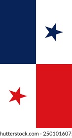 Vertikale Panama-Flagge, vertikale Flagge von Panama