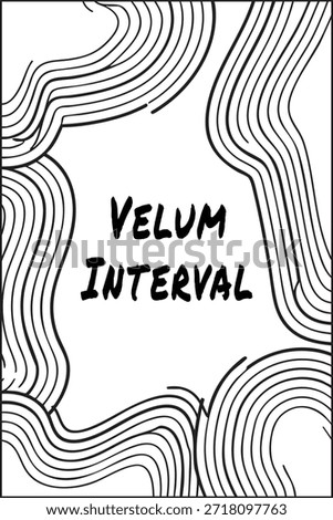 Vertical panel that says Vellum Interval surrounded by flowing wavy contour lines.