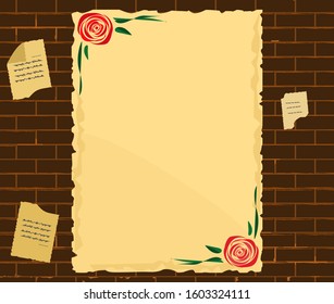 vertical paper decorated and