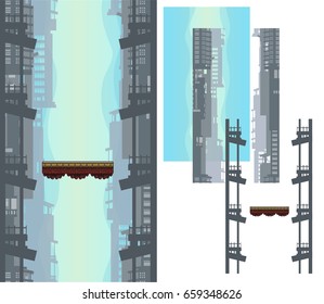 Vertical Parallax Game Background. A vector game design for any type of platformer game. Fully customizable with layered design.