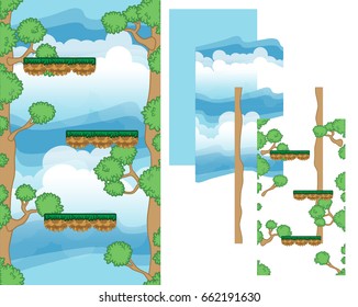 Vertical Parallax Game Background. A vector game design for any type of platformer game. Fully customizable with layered design.