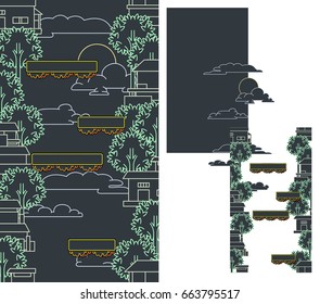 Vertical Parallax Game Background. A vector game design for any type of game. Fully customizable with layered design.