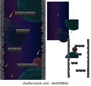 Vertical Parallax Game Background. A vector game design for any type of game. Fully customizable with layered design.