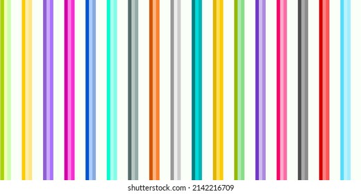 Vertical parallel stripe pattern with colorful color. Vector seamless background.