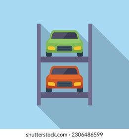 Vertical parking icon flat vector. Space truck. Zone transport