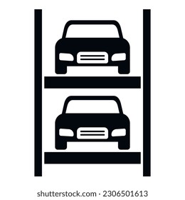 Vertical parking icon simple vector. Space truck. Zone transport