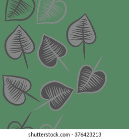Vertical  pattern of autumn motif, doodles, copy space,leaves, spots,hole, seamless. Hand drawn.