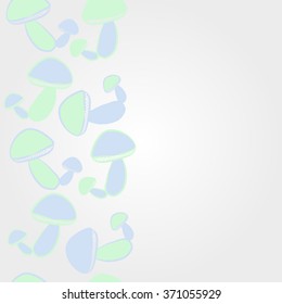 Vertical pattern  of autumn motif, hole,  spots, mushrooms, copy space . Hand drawn.