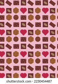 Vertical pattern of chocolate illustration.