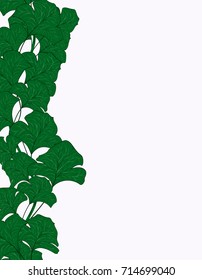Vertical pattern for design of leaflets with a strip of green maple leaves around the edges