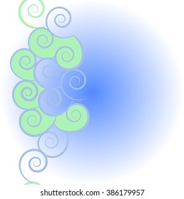 Vertical     pattern, doodles,spirals, spots, hole,  copy space. Hand drawn.