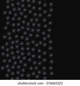 Vertical  pattern of floral motif, flowers,ellipses, doodles, copy space, seamless. Hand drawn.