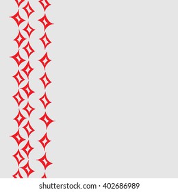 Vertical pattern frame with red rhombus white background