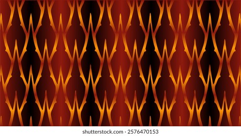 A vertical pattern resembling flames with a red-to-orange gradient, evoking a dynamic and energetic atmosphere