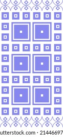 Vertical pattern rug consisting of lavender white square shapes. Tile design. Tile design