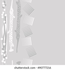 Vertical pattern of sea fishes, seamless. Hand drawn.