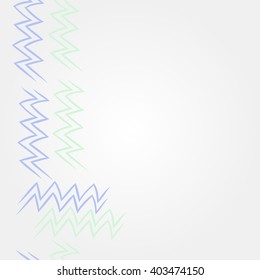 Vertical pattern of zodiac  motif, zigzags,aquarius,  copy space. Hand drawn.