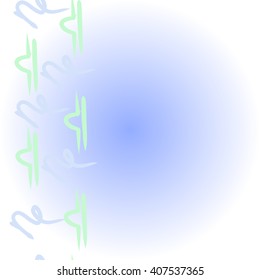 Vertical      pattern of zodiac signs, doodles, libra, capricorn,object, copy space. Hand drawn.