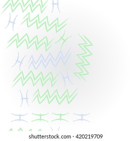 Vertical pattern of zodiac signs, doodles, object,pisces,aquarius, copy space. Hand drawn.