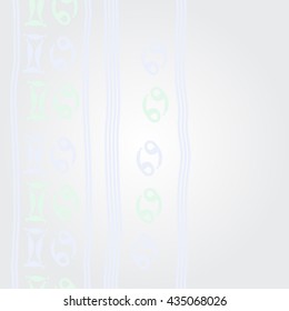      vertical   pattern of zodiac signs, doodles,  object,gemini,cancer, stripes, copy space. Hand drawn.