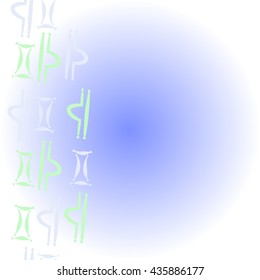   vertical pattern of zodiac signs, doodles,  object,gemini,libra, copy space. Hand drawn.