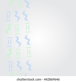 Vertical    pattern of zodiac signs, doodles,  object, gemini,aquarius, copy space . Hand drawn.