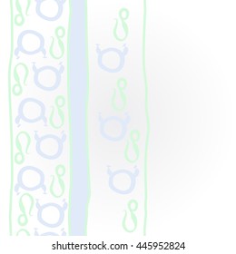 Vertical    pattern of zodiac signs, doodles,  object, taurus,lions, stripes, spot, copy space. Hand drawn.