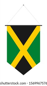 Vertical Pennant Flag of Jamaica as Icon on White Background 