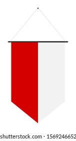 Vertical Pennant Flag of Poland as Icon on White Background 