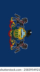 Vertical Pennsylvania Flag Vector Images