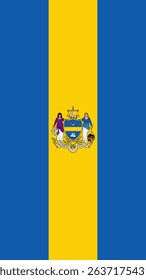 Vertical Philadelphia Flag, Pennsylvania, USA