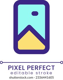 Vertical picture pixel perfect RGB color ui icon. Photo and video format. Simple filled line element. GUI, UX design for mobile app. Vector isolated pictogram. Editable stroke. Poppins font used