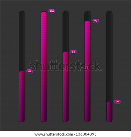 Vertical pink loading bar. Collection of modern progress loading bars, eps 10