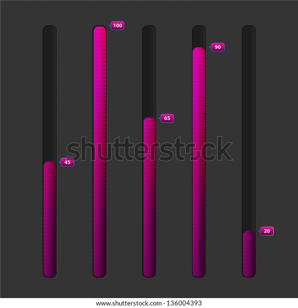 Vertical Pink Loading Bar Collection Modern Stock Vector (Royalty Free ...