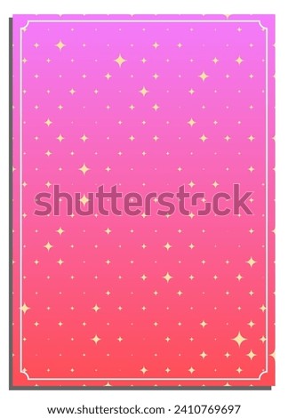 Vertical pink princess gradient abstract background with magic sparkles, cover, title page of presentation, report, album in A4 format. Template layout for design of printed products. Vector banner