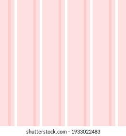 Vertical pink and white stripes on a pinkish background. Seamless vector pattern for textiles, surface packaging, postcards, wallpaper design.